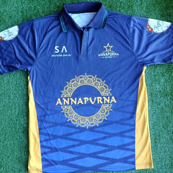 Golden Blue Cricket T Shirt Manufacturers in Australia